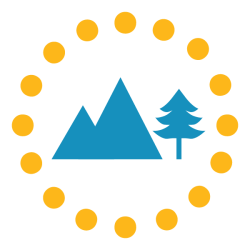 Mountains and tree icon