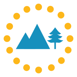 Mountains and tree icon Mountains and tree icon